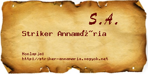 Striker Annamária névjegykártya
